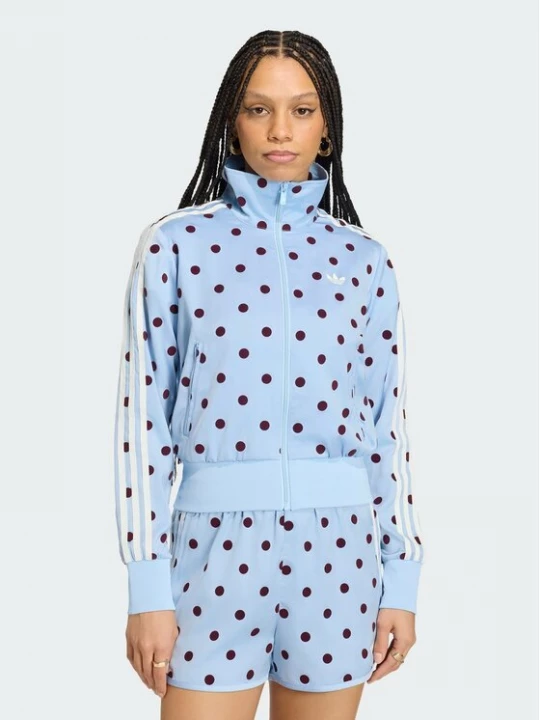 Obrázek produktu adidas Mikina Satin Polka Dots Tt Track Top KV1167 Světle modrá Regular Fit