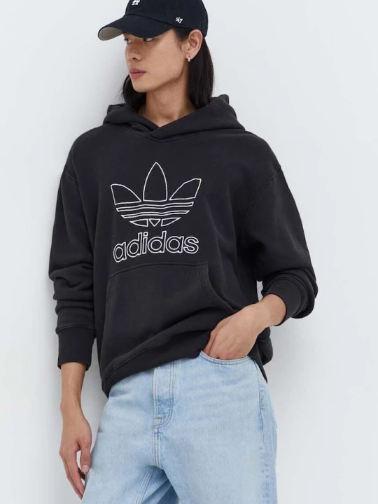 Obrázek produktu adidas Originals Bavlněná mikina adidas Originals Trefoil Hoodie černá