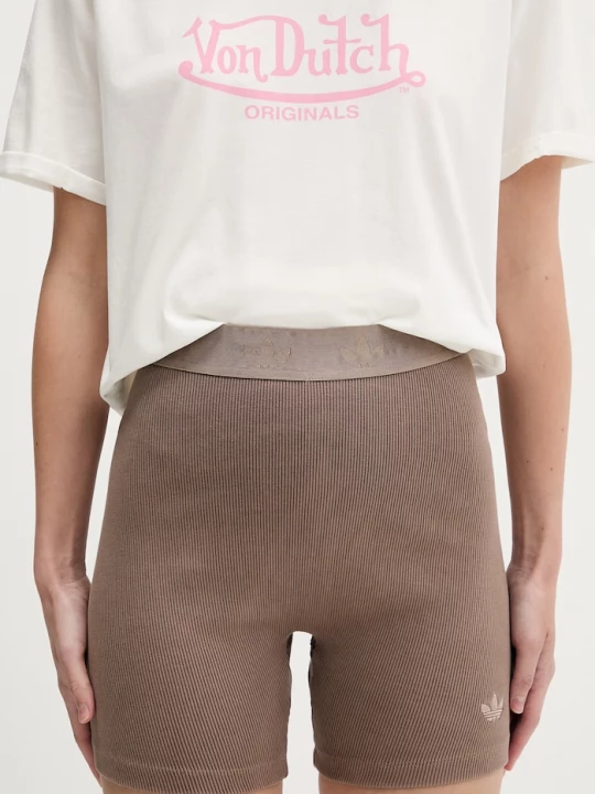 Obrázek produktu adidas Originals cyklistické šortky dámské bavlněné s elastanem hnědá