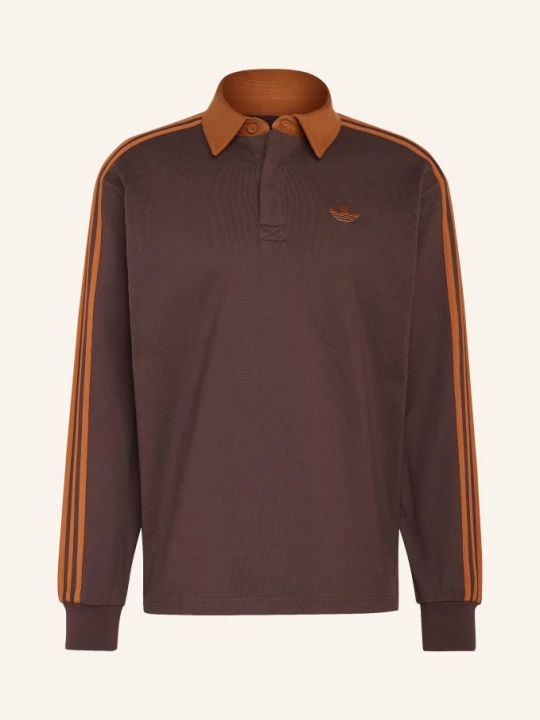 Obrázek produktu Adidas Originals Jerseyové Polo Tričko 3streifen tmavě hnědá / koňaková