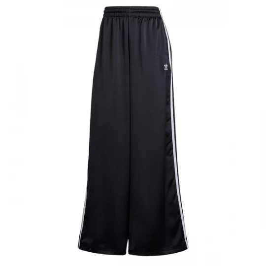 Obrázek produktu ADIDAS ORIGINALS Kalhoty 'Adicolor Satin Wide Leg Track' černá / bílá