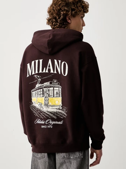 Obrázek produktu adidas Originals oversize mikina pánská bavlnou Milan hnědá