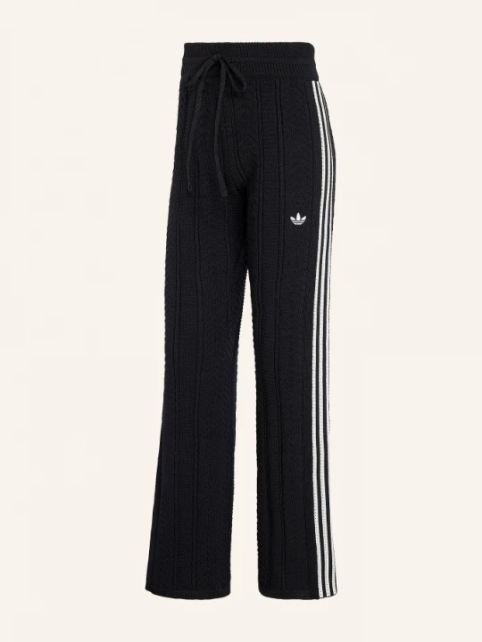 Obrázek produktu Adidas Originals Pletené Kalhoty Sst Wide Leg S Galonovými Pruhy černá / bílá