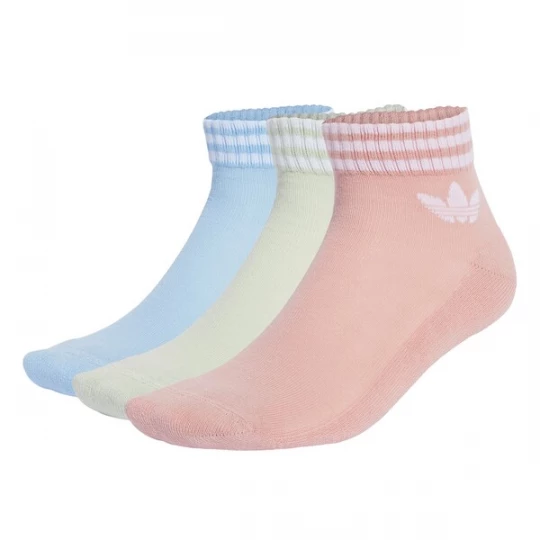 Obrázek produktu ADIDAS ORIGINALS Ponožky '3-Stripes Ankle 3 Pairs' světlemodrá / pastelově žlutá / růžová / bílá