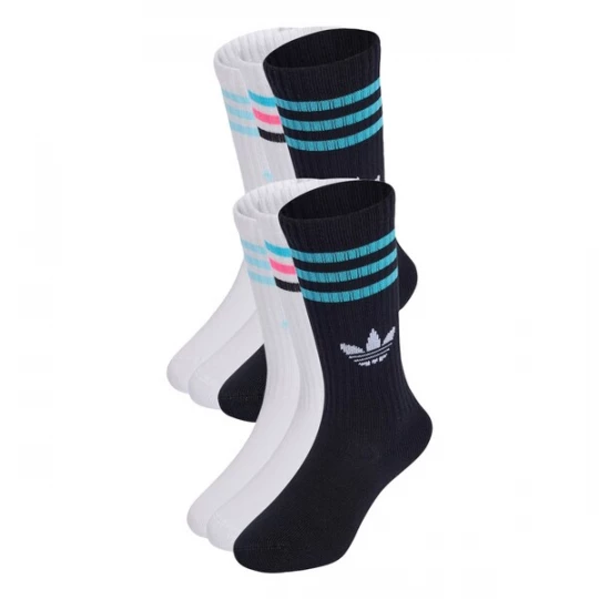 Obrázek produktu ADIDAS ORIGINALS Ponožky '3-Stripes Crew 6 Pairs Kids' azurová / světle růžová / černá / bílá