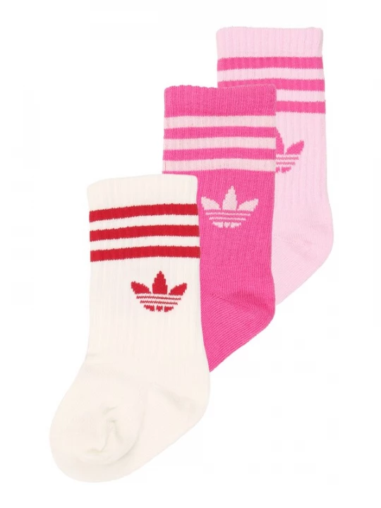 Obrázek produktu ADIDAS ORIGINALS Ponožky 'CREW SOCK 3P' světle růžová / tmavě růžová / červená / přírodní bílá
