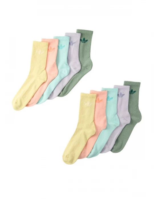Obrázek produktu ADIDAS ORIGINALS Ponožky 'TREFOIL CREW 10 PAIRS' světlemodrá / světle žlutá / nefritová / lenvandulová / jasně oranžová