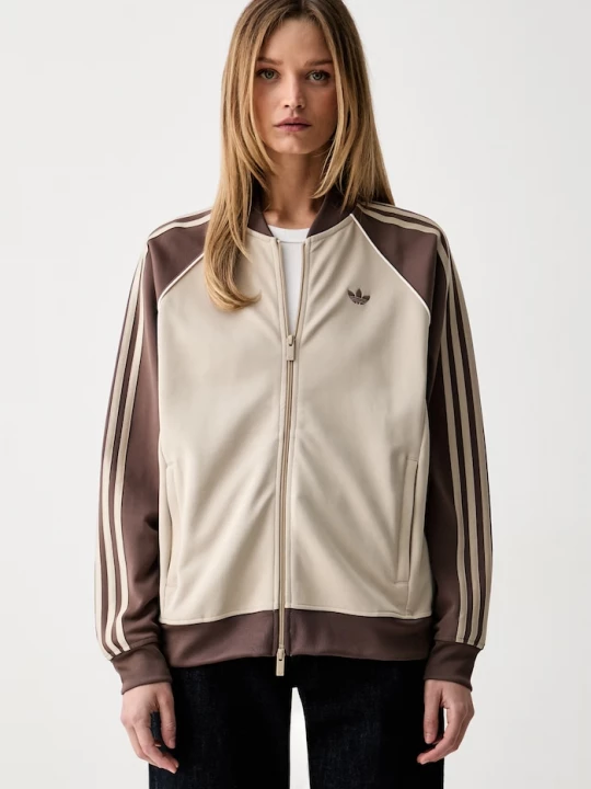 Obrázek produktu adidas Originals rozepínací mikina dámská bavlněná béžová