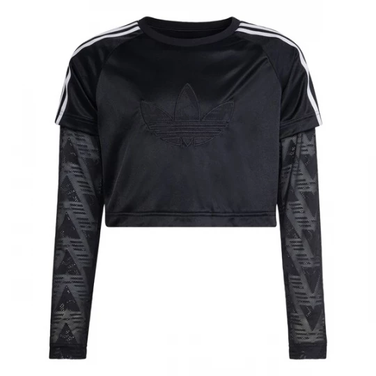 Obrázek produktu ADIDAS ORIGINALS Tričko 'LOOSE 2IN1 LACE LONGSLEEVE' šedá / černá / bílá
