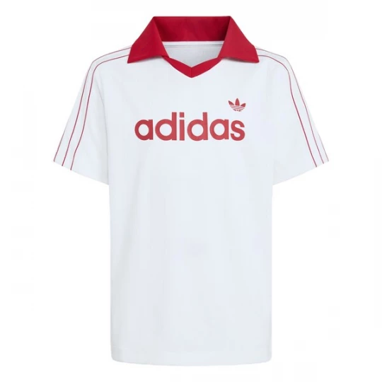 Obrázek produktu ADIDAS ORIGINALS Tričko 'LOOSE PINSTRIPE POLO' červená / bílá