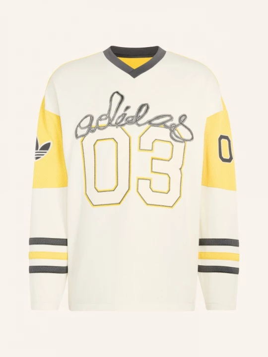 Obrázek produktu Adidas Originals Tričko S Dlouhým Rukávem Originals Hockey Ze Síťoviny krémová / tmavě šedá / žlutá