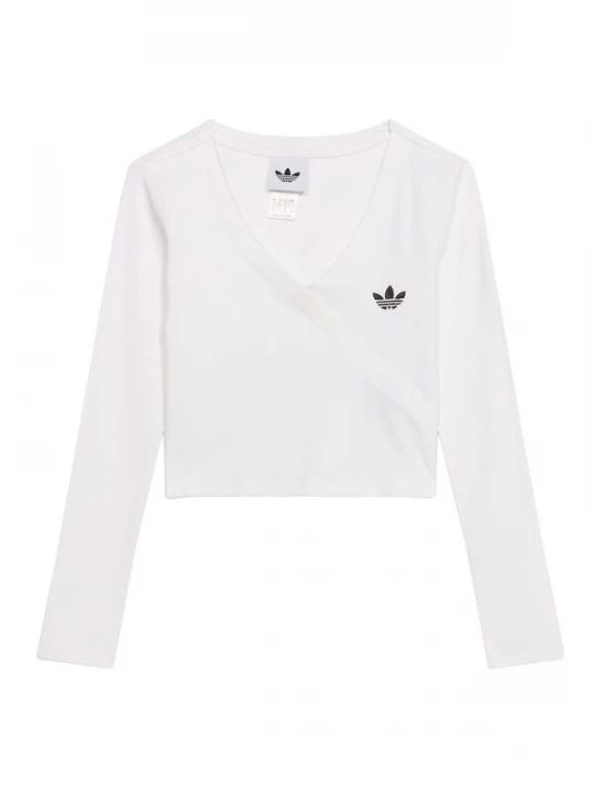 Obrázek produktu ADIDAS ORIGINALS Tričko 'SLIM MINI RIB WRAP LONGSLEEVE' černá / bílá