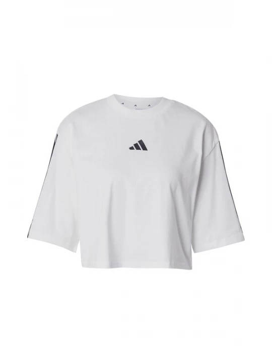 Obrázek produktu ADIDAS SPORTSWEAR Funkční tričko 'ESSENTIALS 3-STRIPES COTTON LOOSE' černá / bílá