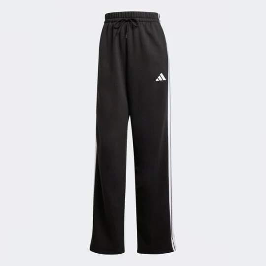 Obrázek produktu ADIDAS SPORTSWEAR Kalhoty 'ESSENTIALS 3-STRIPES OPEN HEM FLEECE' černá / bílá
