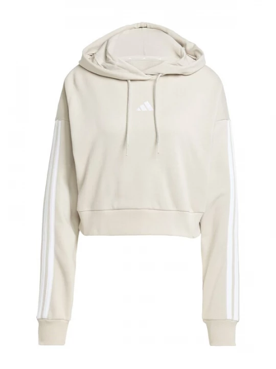 Obrázek produktu ADIDAS SPORTSWEAR Sportovní mikina 'ESSENTIALS 3-STRIPES FRENCH TERRY CROPPED' béžová / bílá