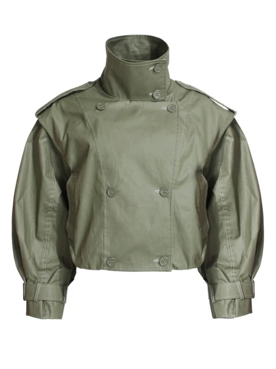 Obrázek produktu AEMMI Přechodná bunda 'WAXED COTTON CROPPED TRENCHCOAT' olivová