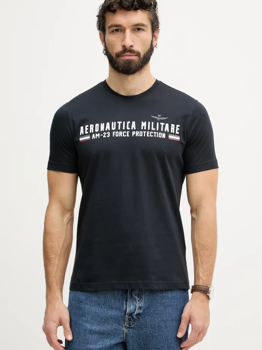 Obrázek produktu Aeronautica Militare basic tričko pánské bavlněné námořnická modř