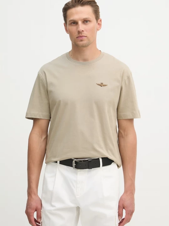 Obrázek produktu Aeronautica Militare Bavlněné tričko Aeronautica Militare béžová