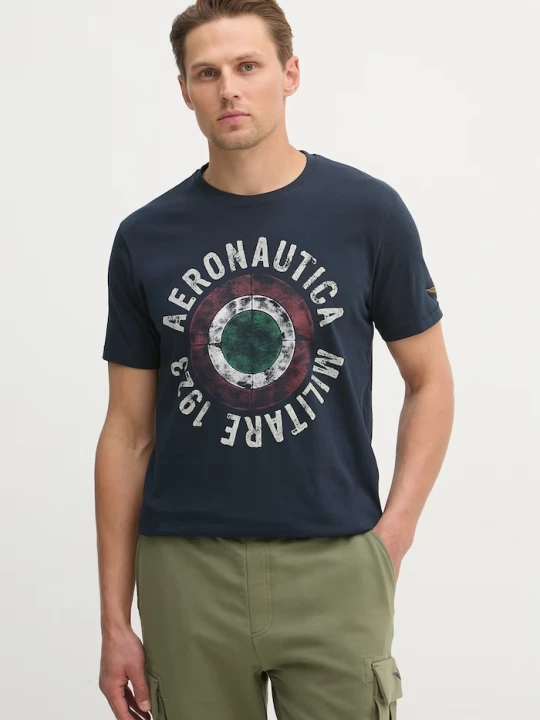 Obrázek produktu Aeronautica Militare Bavlněné tričko Aeronautica Militare námořnická modř