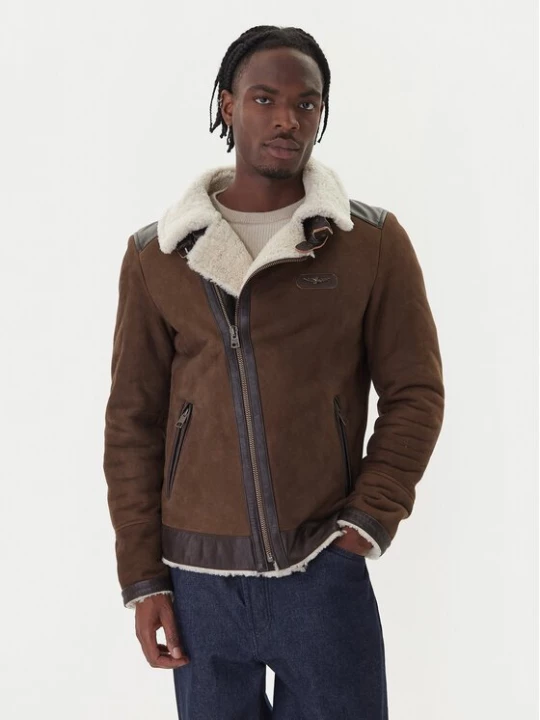 Obrázek produktu Aeronautica Militare Kožená bunda 252PN0164U100893 Hnědá Regular Fit