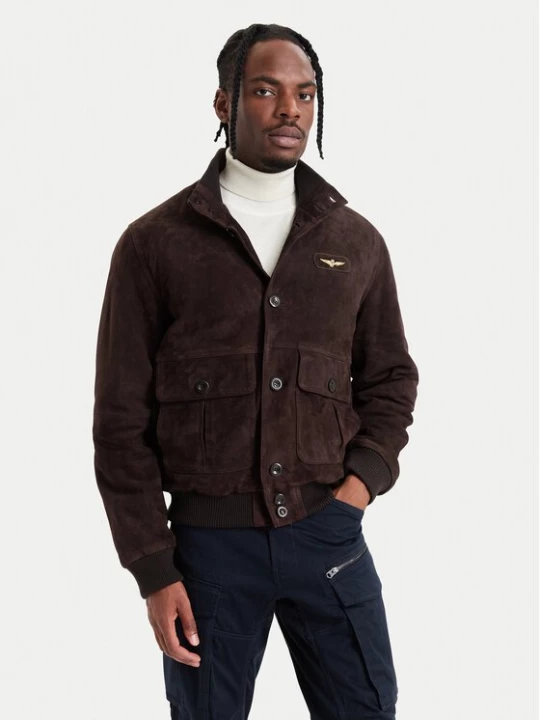 Obrázek produktu Aeronautica Militare Kožená bunda 262PN0965UPL00327 Hnědá Regular Fit