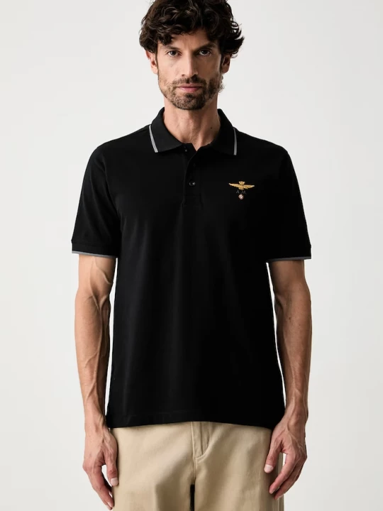 Obrázek produktu Aeronautica Militare polo pánské bavlněné černá