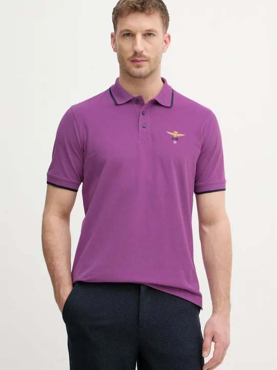 Obrázek produktu Aeronautica Militare polo pánské bavlněné fialová