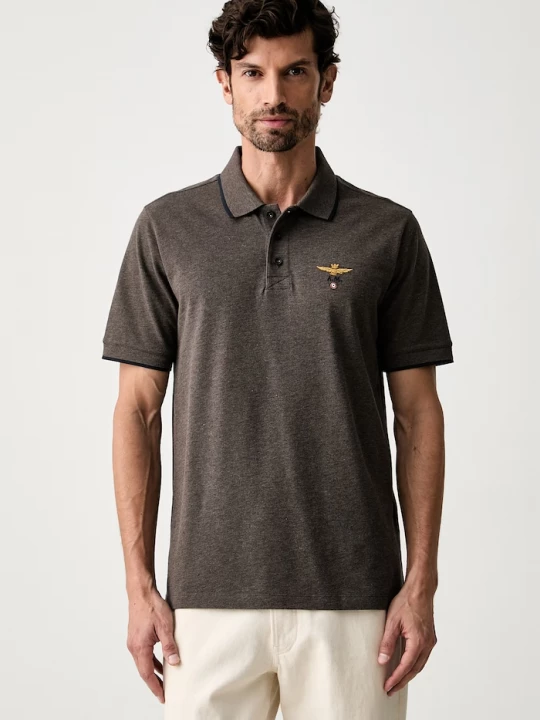 Obrázek produktu Aeronautica Militare polo pánské bavlněné hnědá