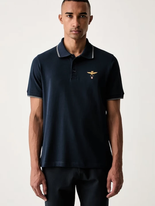 Obrázek produktu Aeronautica Militare polo pánské bavlněné námořnická modř