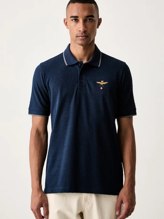 Obrázek produktu Aeronautica Militare polo pánské bavlněné námořnická modř