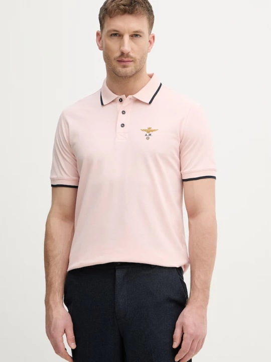 Obrázek produktu Aeronautica Militare polo pánské bavlněné růžová