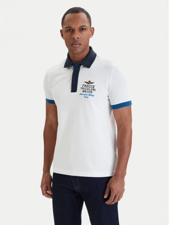 Obrázek produktu Aeronautica Militare Polokošile 261PO1908UP00191 Bílá Slim Fit