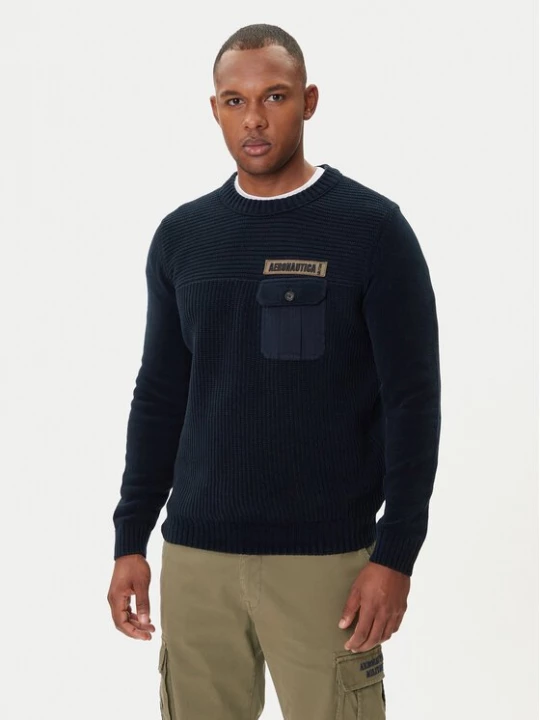 Obrázek produktu Aeronautica Militare Svetr 252MA1573UL00539 Tmavomodrá Regular Fit