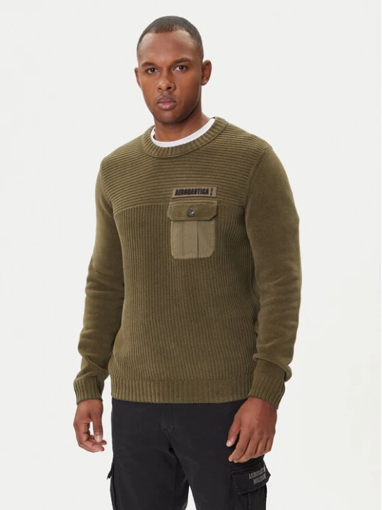 Obrázek produktu Aeronautica Militare Svetr 252MA1573UL00539 Zelená Regular Fit