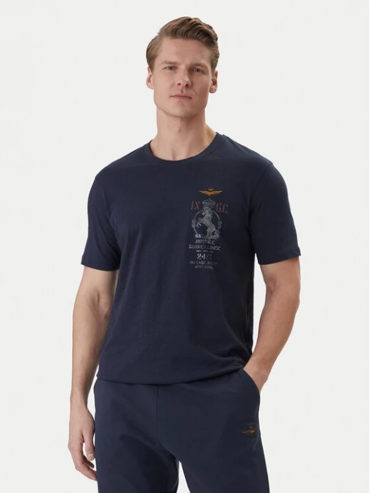 Obrázek produktu Aeronautica Militare T-Shirt 261TS2543UJ00686 Tmavomodrá Regular Fit