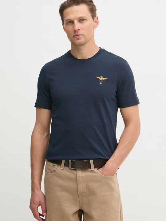 Obrázek produktu Aeronautica Militare tričko pánské bavlněné námořnická modř