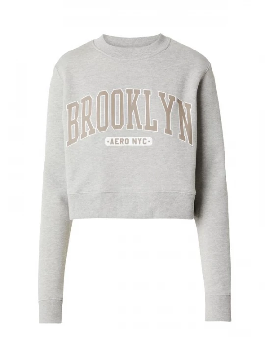 Obrázek produktu AÉROPOSTALE Mikina 'BROOKLYN' mokka / šedá / bílá AEROPOSTALE