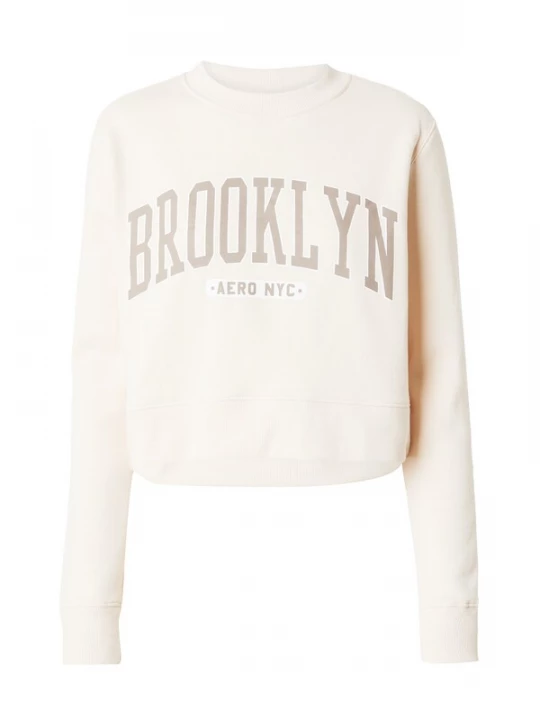 Obrázek produktu AÉROPOSTALE Mikina 'BROOKLYN' režná / hnědá / bílá AEROPOSTALE
