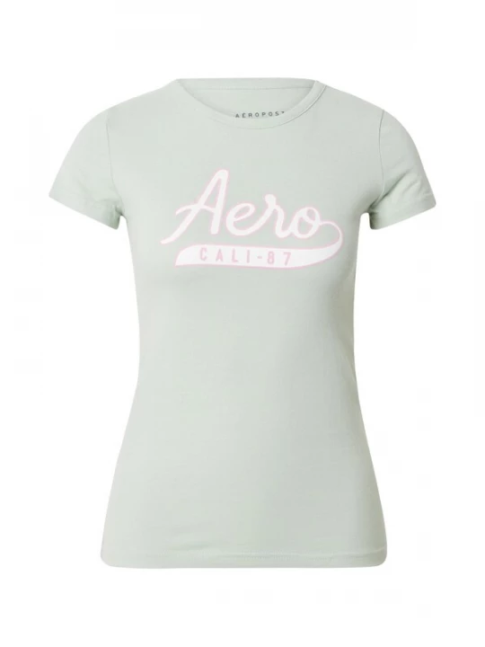 Obrázek produktu AÉROPOSTALE Tričko 'CALI' pastelově zelená / růžová / bílá AEROPOSTALE
