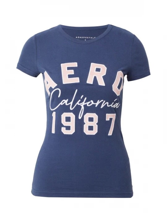 Obrázek produktu AÉROPOSTALE Tričko 'CALIFORNIA 1987' námořnická modř / růžová / bílá AEROPOSTALE