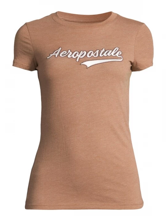 Obrázek produktu AÉROPOSTALE Tričko 'JKI SCRIPT TAIL' béžový melír / bílá AEROPOSTALE