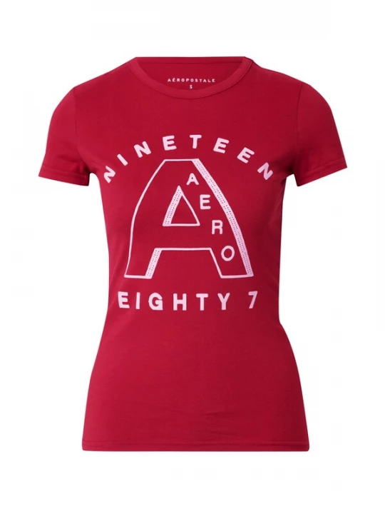 Obrázek produktu AÉROPOSTALE Tričko 'NINETEEN EIGHTY 7' červená / bílá AEROPOSTALE