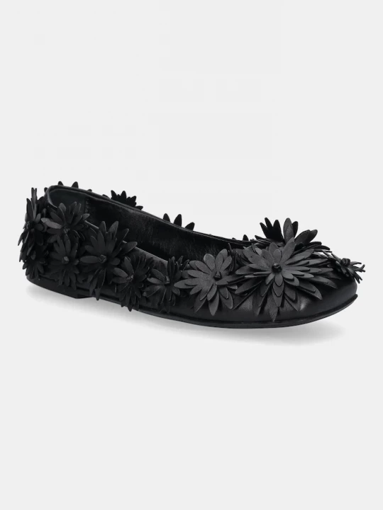 Obrázek produktu AGL Kožené baleríny AGL Ceramic Full Flowers černá