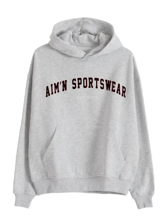 Obrázek produktu Aim'n Sportovní mikina 'Varsity' hnědá / šedý melír AIMN