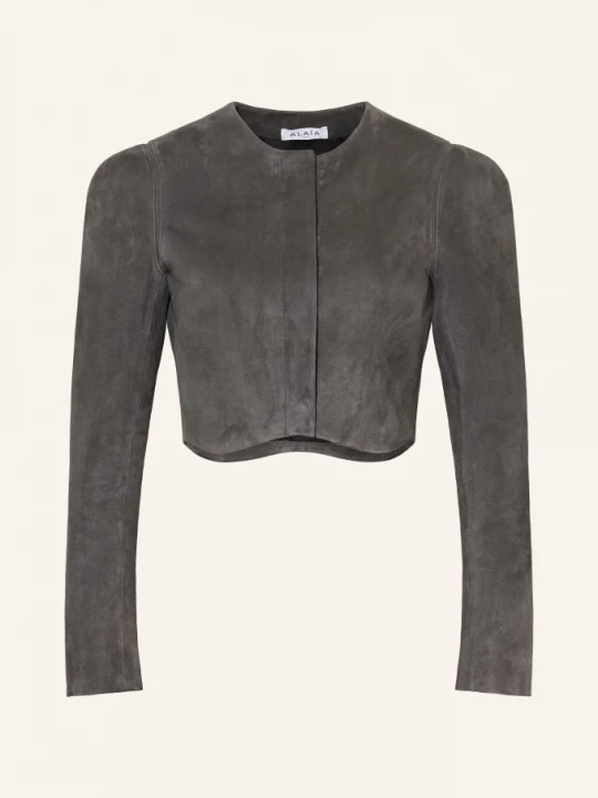 Obrázek produktu Alaïa Krátká Kožená Bunda tmavě šedá