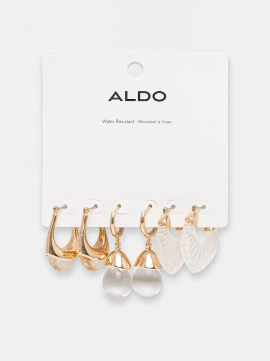 Obrázek produktu Aldo náušnice dámské kovové CLEARGLLO 3-pack zlatá