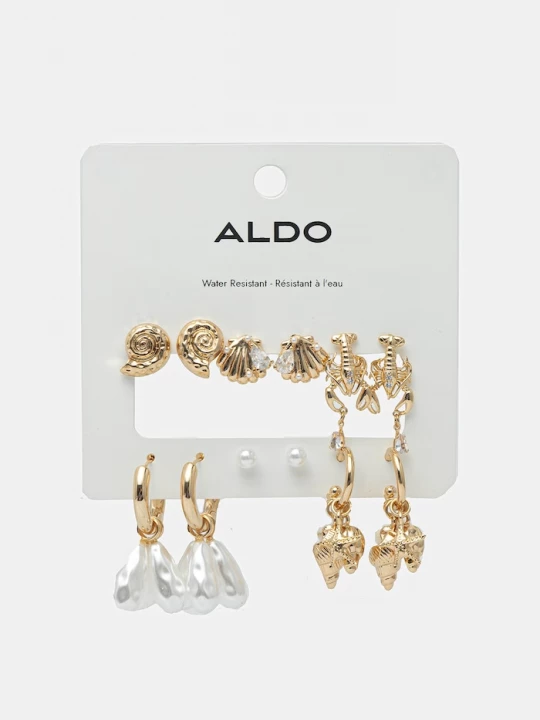 Obrázek produktu Aldo sada dámských kovových náušnic SHELLBELLE 6-pack zlatá