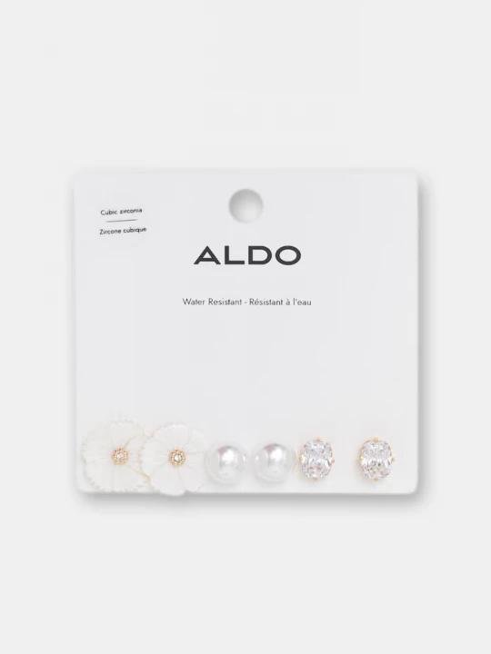 Obrázek produktu Aldo sada náušnic dámská z kovu s kubickým zirkonem STASSIA 3-pack béžová