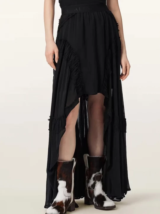 Obrázek produktu AllSaints asymetrická sukně z viskózy DORINA černá