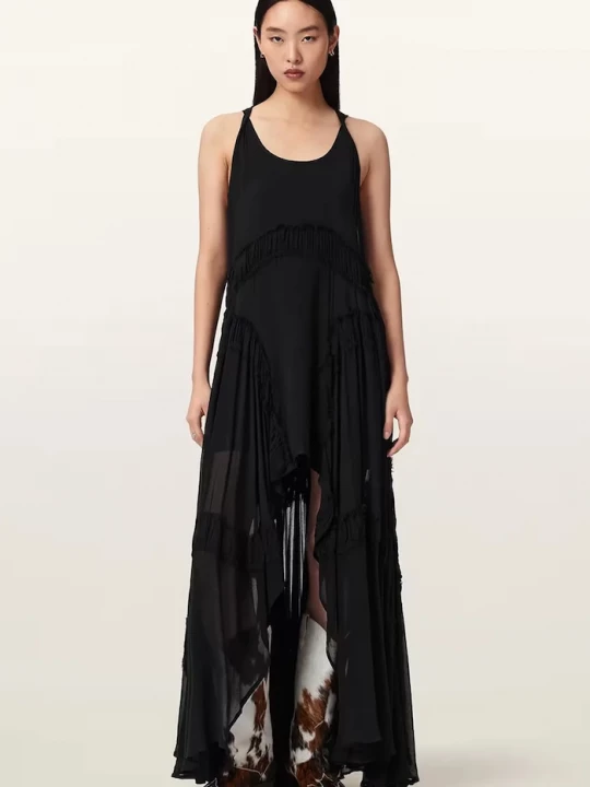 Obrázek produktu AllSaints asymetrické šaty z viskózy DORINA černá